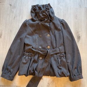Graceful Charcoal Wool Jacket